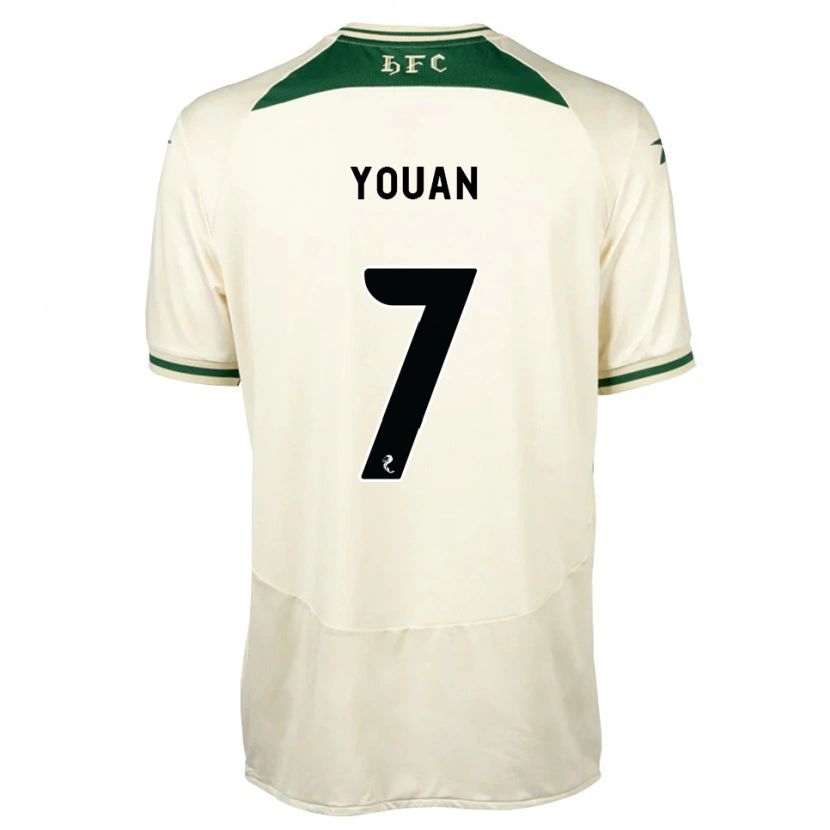 Danxen Mujer Camiseta Élie Youan #7 Blanco Verde Bosque 2ª Equipación 2026/27 La Camisa México