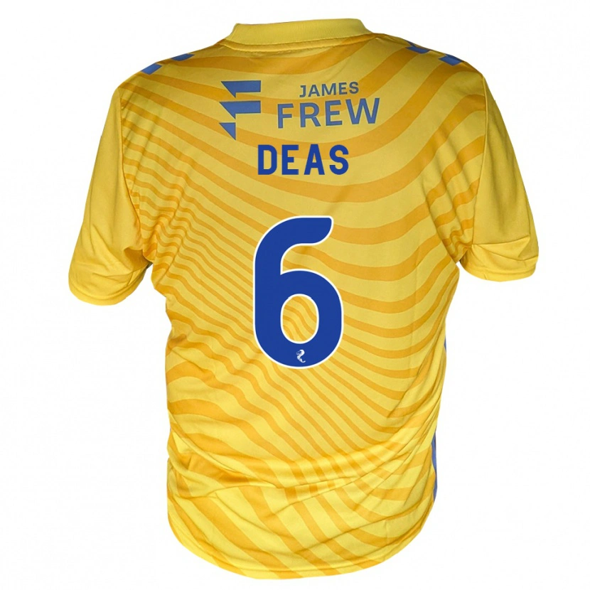 Danxen Mujer Camiseta Robbie Deas #6 Azul Real Amarillo 2ª Equipación 2026/27 La Camisa México