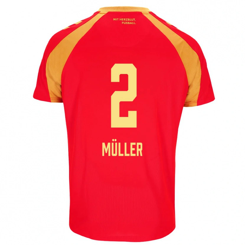 Danxen Mujer Camiseta Ruben Müller #2 Rojo Naranja Negro 2ª Equipación 2026/27 La Camisa México