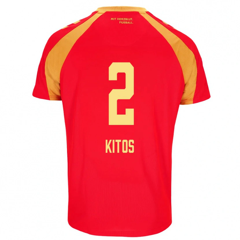 Danxen Mujer Camiseta Anastasios Kitos #2 Rojo Naranja Negro 2ª Equipación 2026/27 La Camisa México