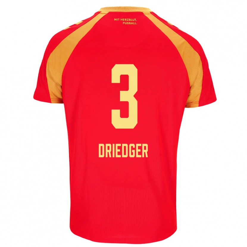 Danxen Mujer Camiseta Julian Driedger #3 Rojo Naranja Negro 2ª Equipación 2026/27 La Camisa México