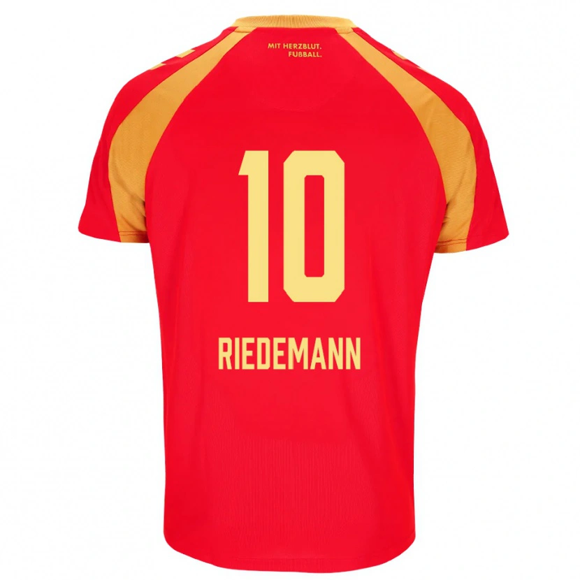 Danxen Mujer Camiseta Max Riedemann #10 Rojo Naranja Negro 2ª Equipación 2026/27 La Camisa México