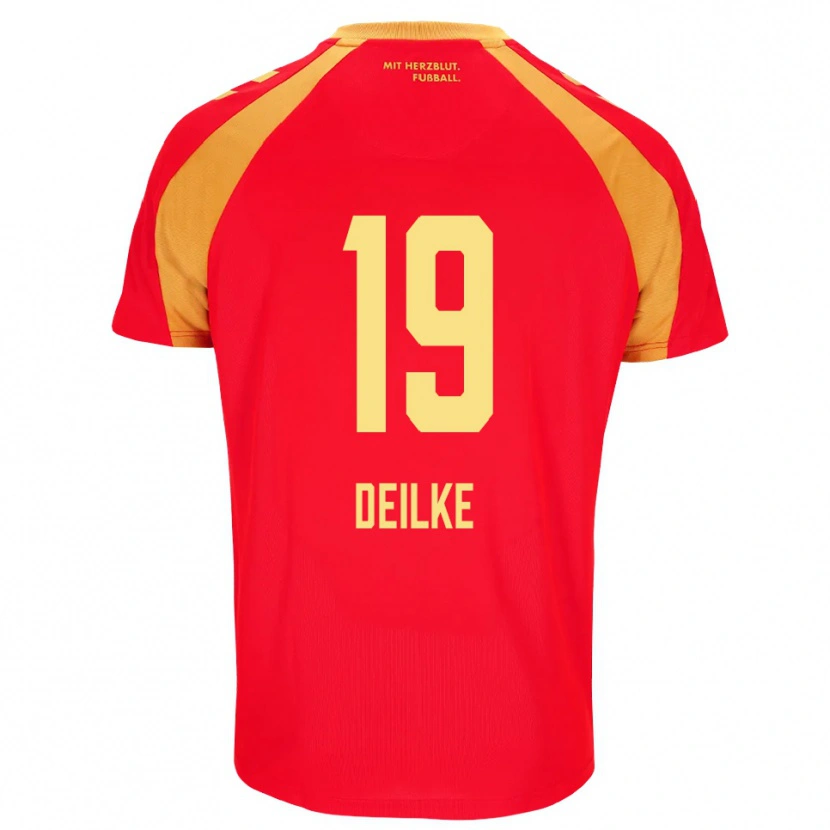 Danxen Mujer Camiseta Flemming Deilke #19 Rojo Naranja Negro 2ª Equipación 2026/27 La Camisa México