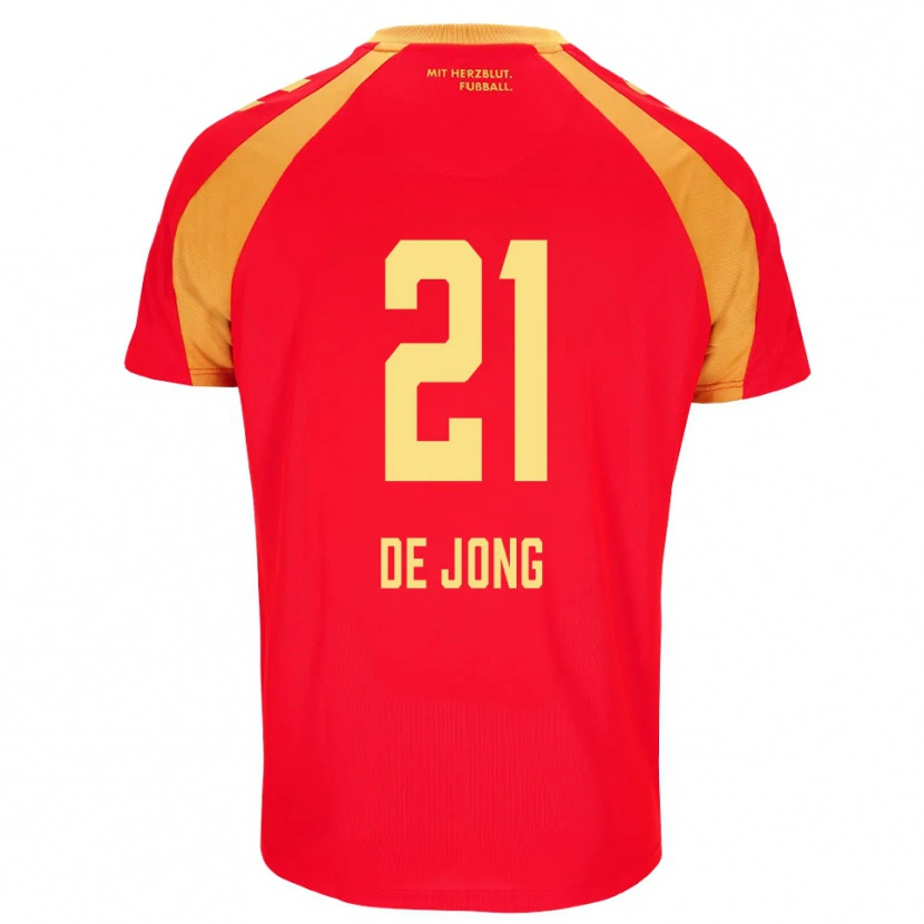 Danxen Mujer Camiseta Travis De Jong #21 Rojo Naranja Negro 2ª Equipación 2026/27 La Camisa México