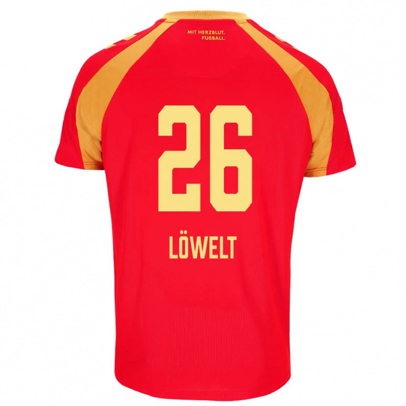 Danxen Mujer Camiseta Luca Löwelt #26 Rojo Naranja Negro 2ª Equipación 2026/27 La Camisa México