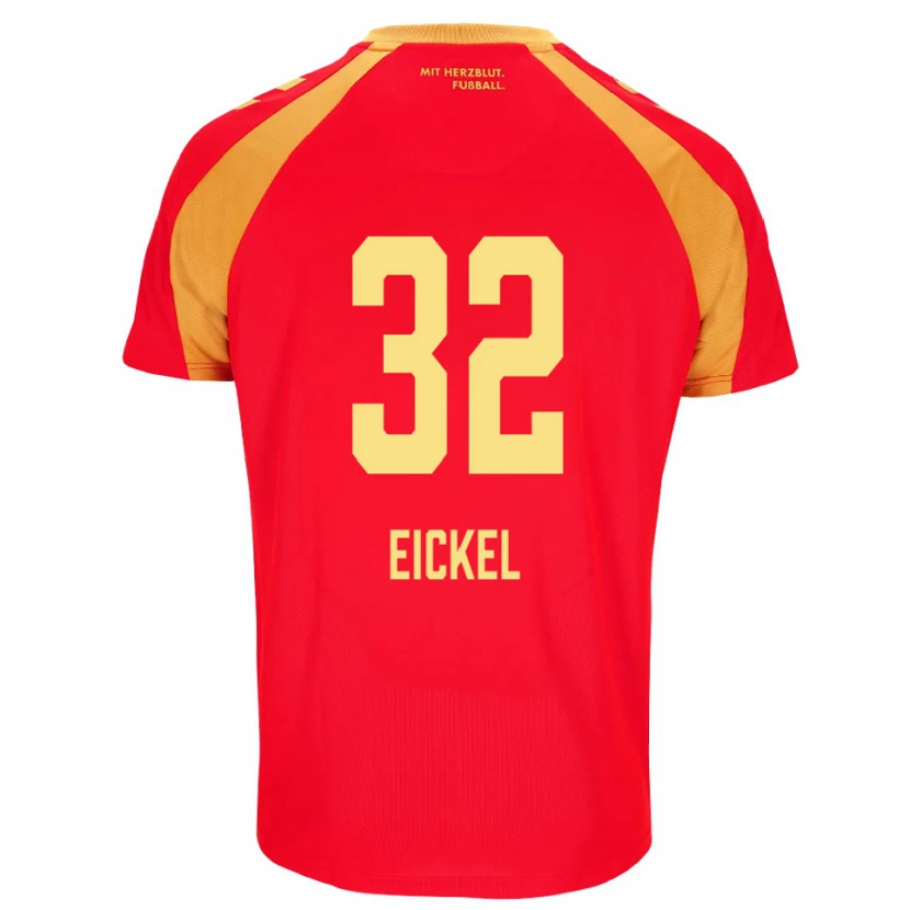 Danxen Mujer Camiseta Lasse Eickel #32 Rojo Naranja Negro 2ª Equipación 2026/27 La Camisa México