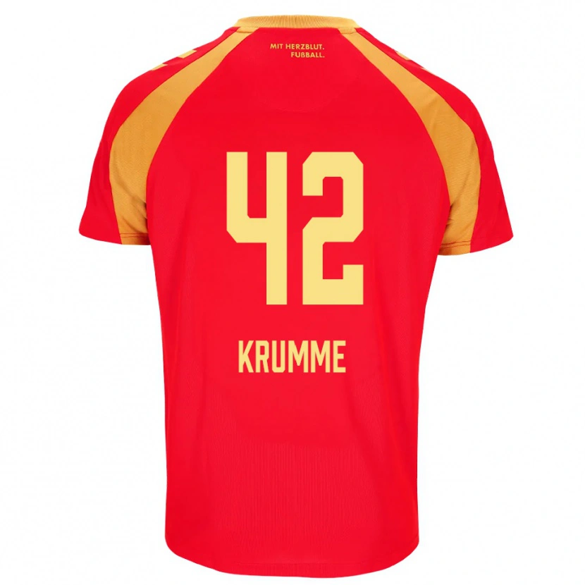 Danxen Mujer Camiseta Kevin Krumme #42 Rojo Naranja Negro 2ª Equipación 2026/27 La Camisa México