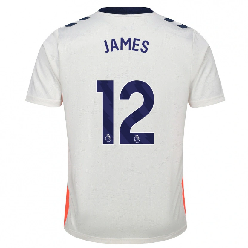 Danxen Mujer Camiseta Jack James #12 Blanco Naranja Azul Real 2ª Equipación 2026/27 La Camisa México