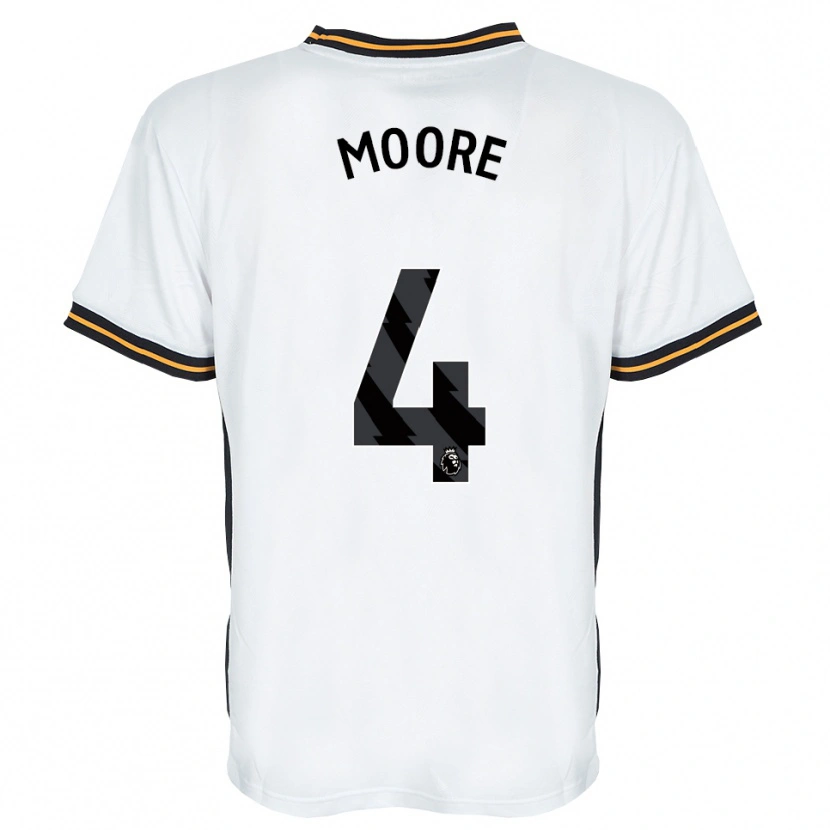 Danxen Mujer Camiseta Bobby Moore #4 Blanco Naranja Negro 2ª Equipación 2026/27 La Camisa México
