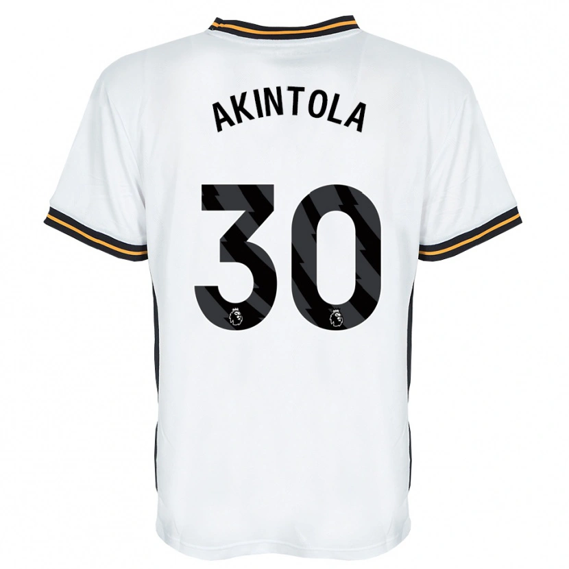 Danxen Mujer Camiseta David Akintola #30 Blanco Naranja Negro 2ª Equipación 2026/27 La Camisa México