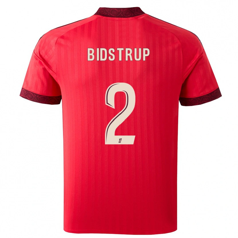Danxen Mujer Camiseta Mads Bidstrup #2 Borgoña Rojo Blanco 2ª Equipación 2026/27 La Camisa México