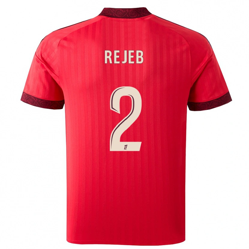 Danxen Mujer Camiseta Jibril Rejeb #2 Borgoña Rojo Blanco 2ª Equipación 2026/27 La Camisa México