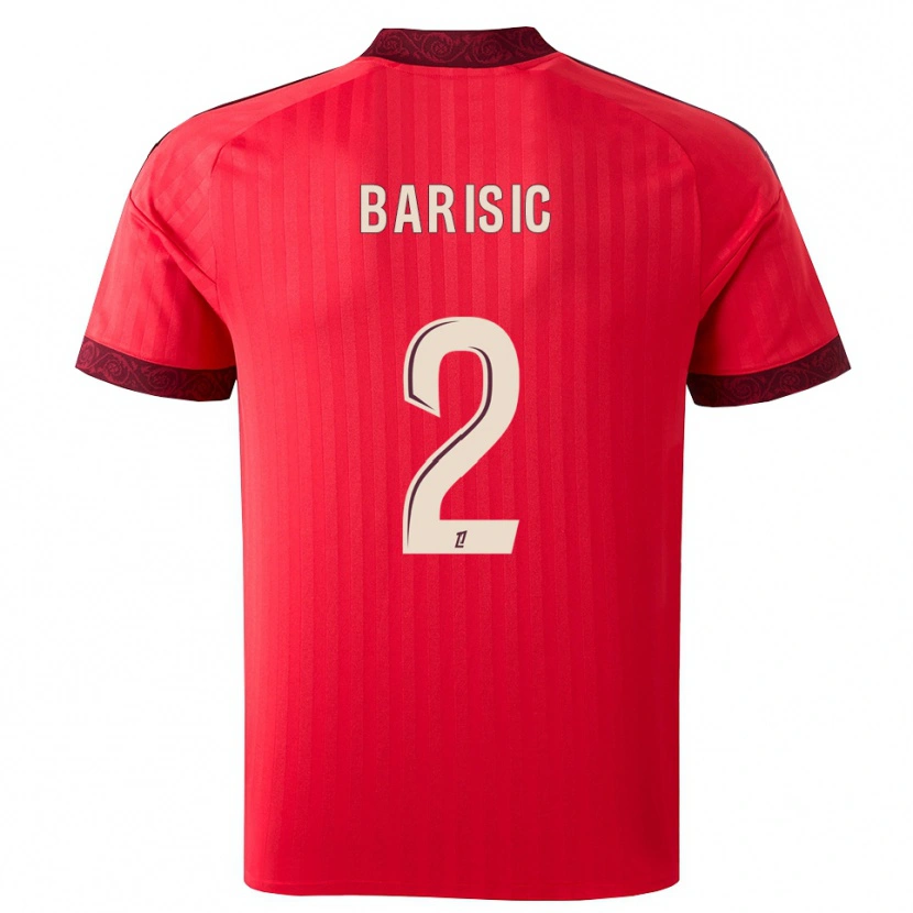 Danxen Mujer Camiseta Teo Barisic #2 Borgoña Rojo Blanco 2ª Equipación 2026/27 La Camisa México