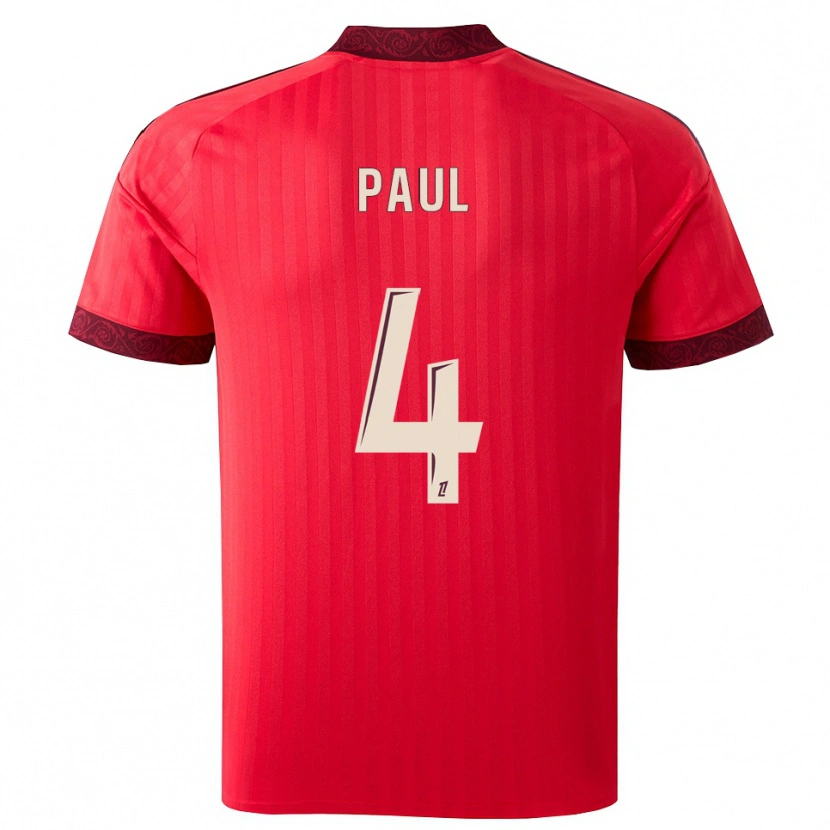 Danxen Mujer Camiseta Paul Akouokou #4 Borgoña Rojo Blanco 2ª Equipación 2026/27 La Camisa México