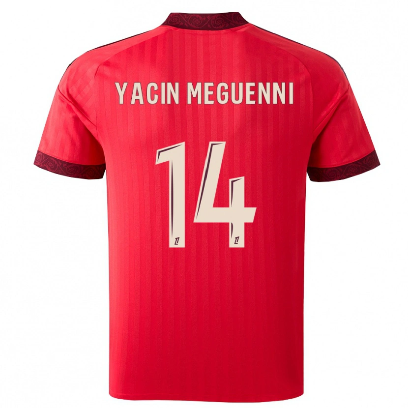 Danxen Mujer Camiseta Mohamed Yacin Meguenni #14 Borgoña Rojo Blanco 2ª Equipación 2026/27 La Camisa México