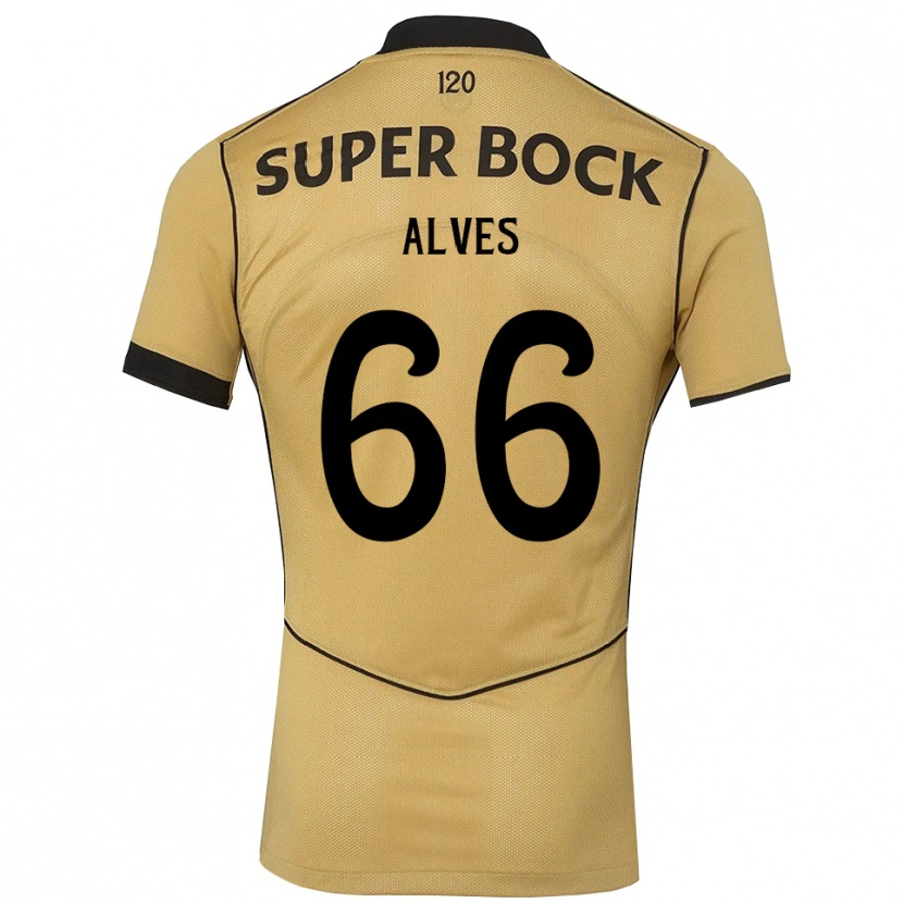 Danxen Mujer Camiseta Miguel Alves #66 Goldenrod Negro 2ª Equipación 2026/27 La Camisa México