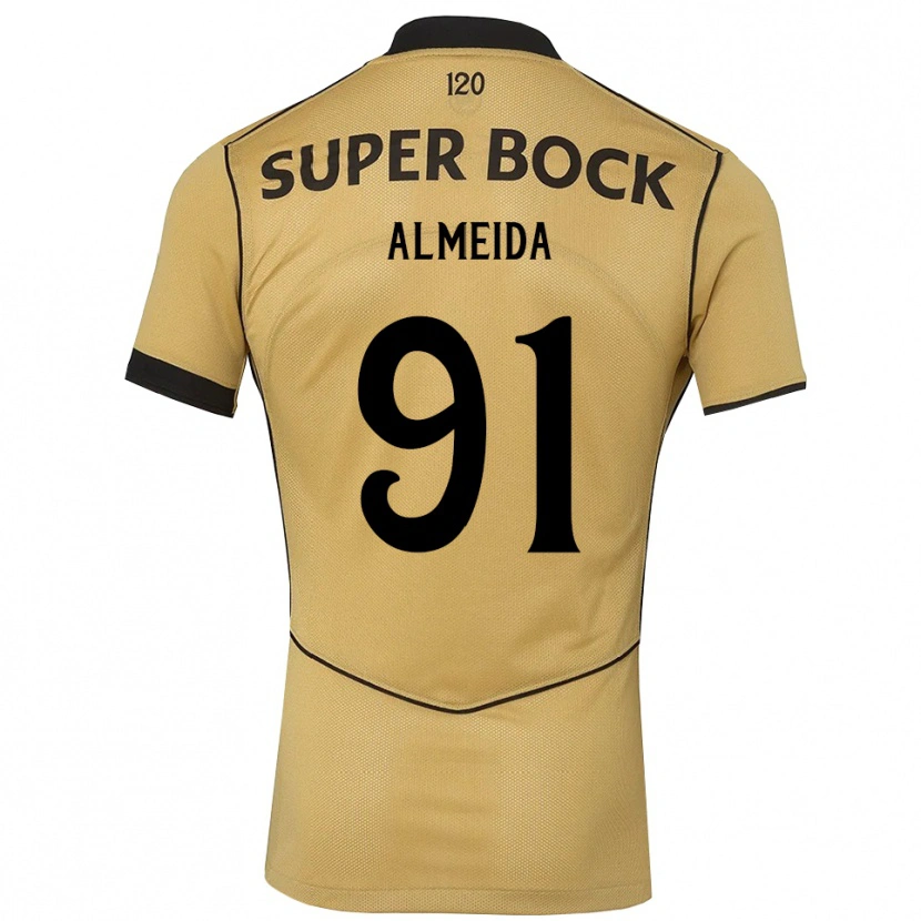 Danxen Mujer Camiseta Miguel Almeida #91 Goldenrod Negro 2ª Equipación 2026/27 La Camisa México