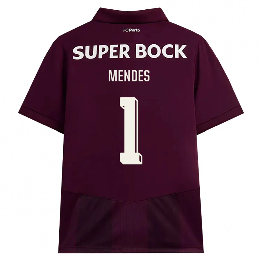 Danxen Mujer Camiseta Francisco Mendes #1 Blanco Borgoña Blanco 2ª Equipación 2026/27 La Camisa México