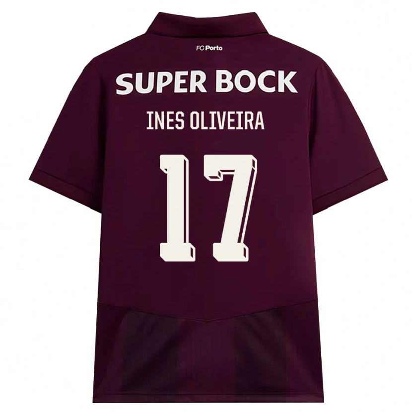 Danxen Mujer Camiseta Inês Oliveira #17 Blanco Borgoña Blanco 2ª Equipación 2026/27 La Camisa México