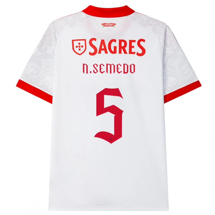 Danxen Mujer Camiseta Nilson Semedo #5 Blanco Rojo Amarillo 2ª Equipación 2026/27 La Camisa México