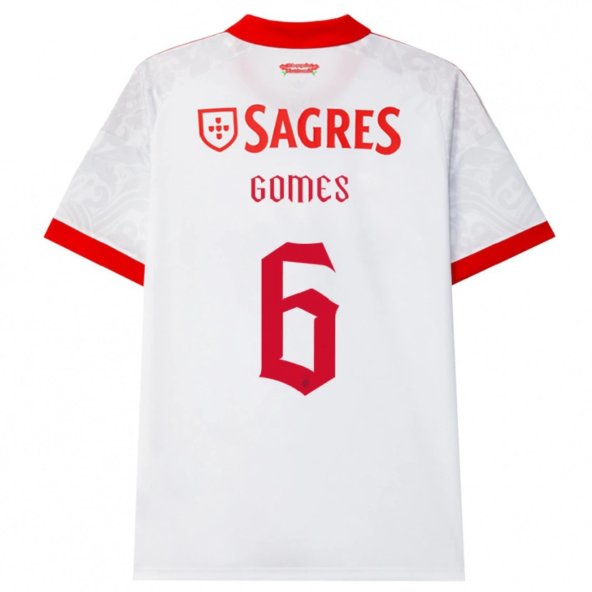 Danxen Mujer Camiseta Hugo Gomes #6 Blanco Rojo Amarillo 2ª Equipación 2026/27 La Camisa México