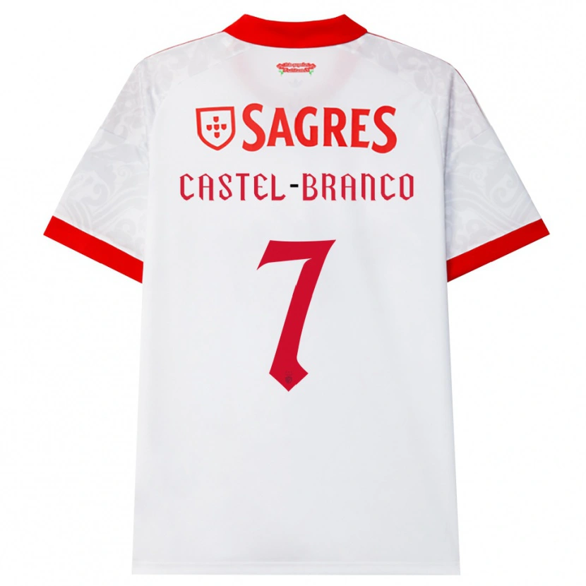 Danxen Mujer Camiseta Diego Castel-Branco #7 Blanco Rojo Amarillo 2ª Equipación 2026/27 La Camisa México