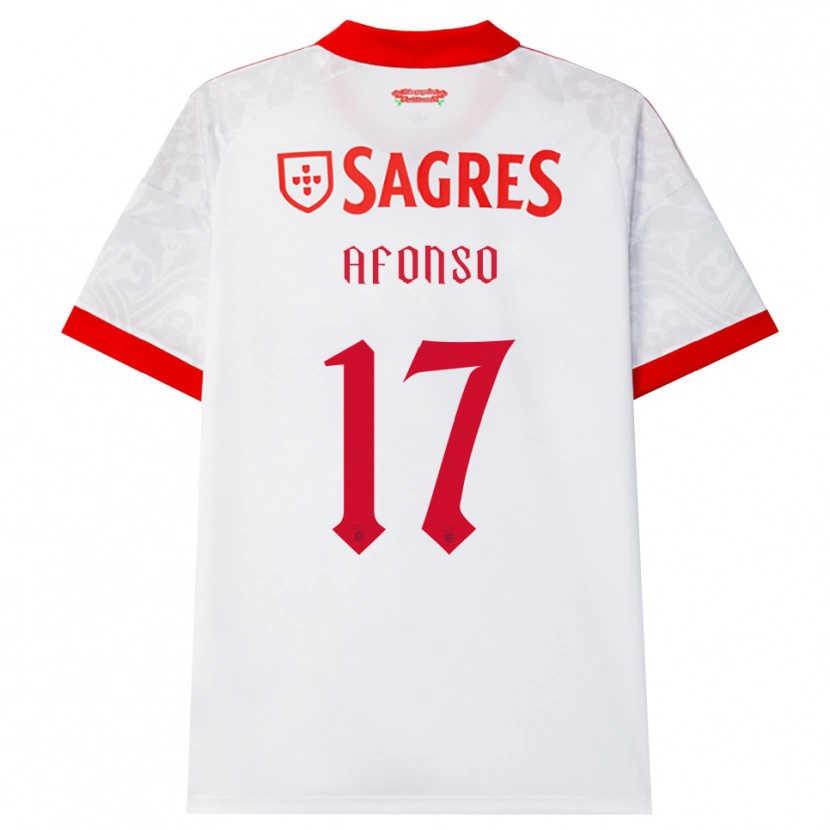 Danxen Mujer Camiseta João Afonso #17 Blanco Rojo Amarillo 2ª Equipación 2026/27 La Camisa México