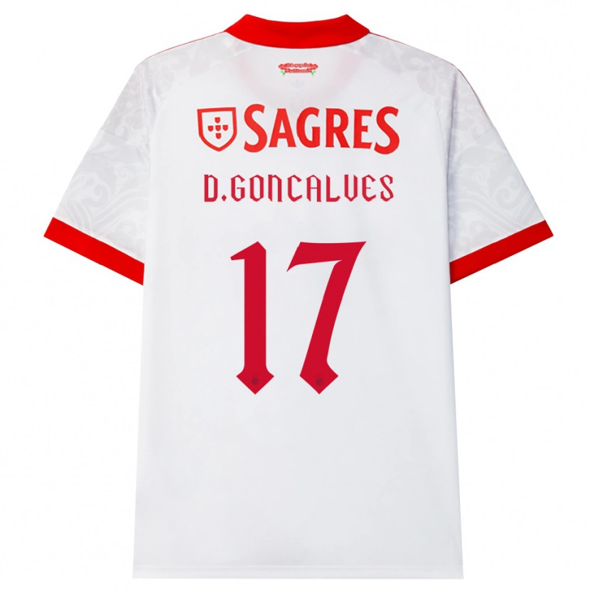 Danxen Mujer Camiseta Diogo Goncalves #17 Blanco Rojo Amarillo 2ª Equipación 2026/27 La Camisa México