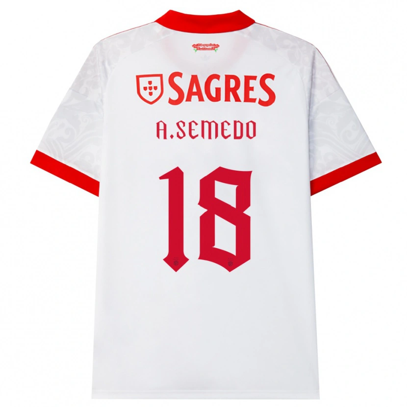 Danxen Mujer Camiseta Andreson Semedo #18 Blanco Rojo Amarillo 2ª Equipación 2026/27 La Camisa México