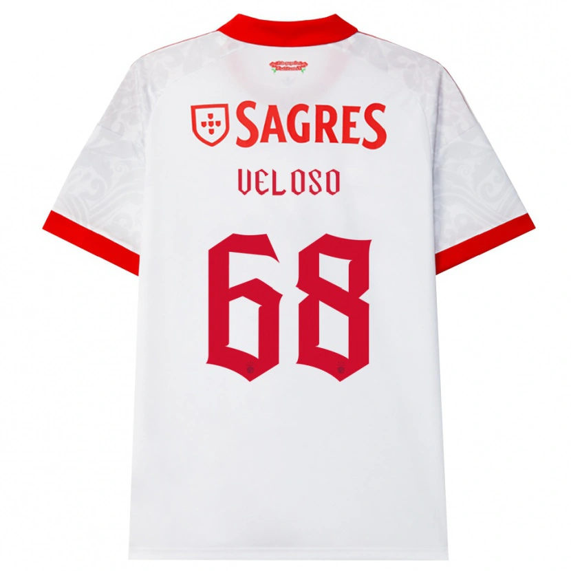 Danxen Mujer Camiseta João Veloso #68 Blanco Rojo Amarillo 2ª Equipación 2026/27 La Camisa México