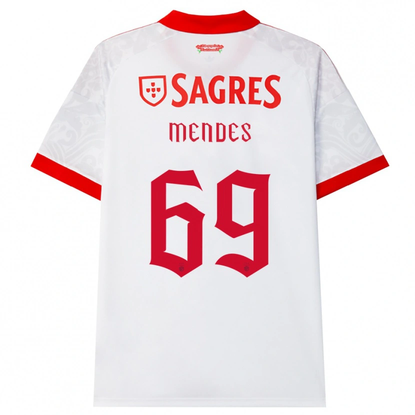 Danxen Mujer Camiseta Vladimir Mendes #69 Blanco Rojo Amarillo 2ª Equipación 2026/27 La Camisa México