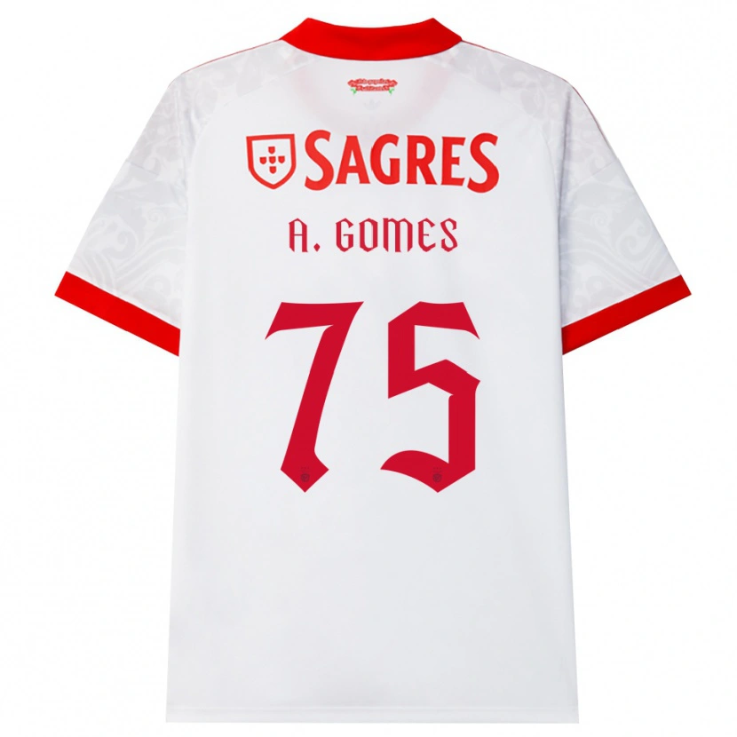 Danxen Mujer Camiseta André Gomes #75 Blanco Rojo Amarillo 2ª Equipación 2026/27 La Camisa México