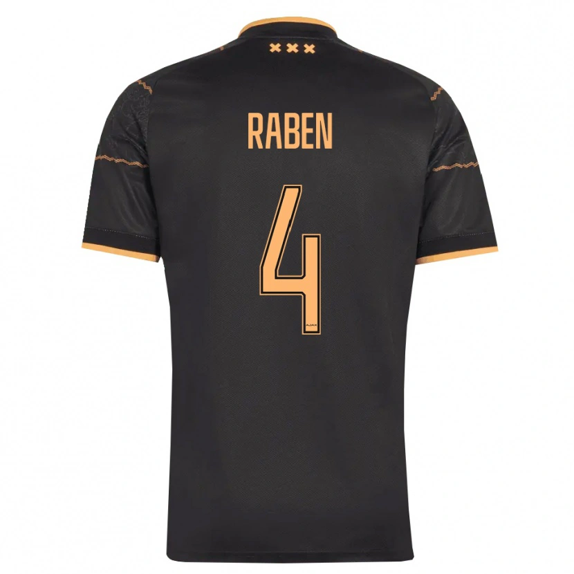 Danxen Mujer Camiseta Niall Raben #4 Negro Naranja 2ª Equipación 2026/27 La Camisa México