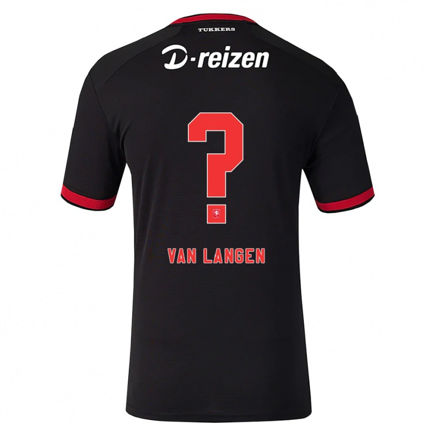 Danxen Mujer Camiseta Siebe Van Langen #0 Rojo Blanco Negro 2ª Equipación 2026/27 La Camisa México