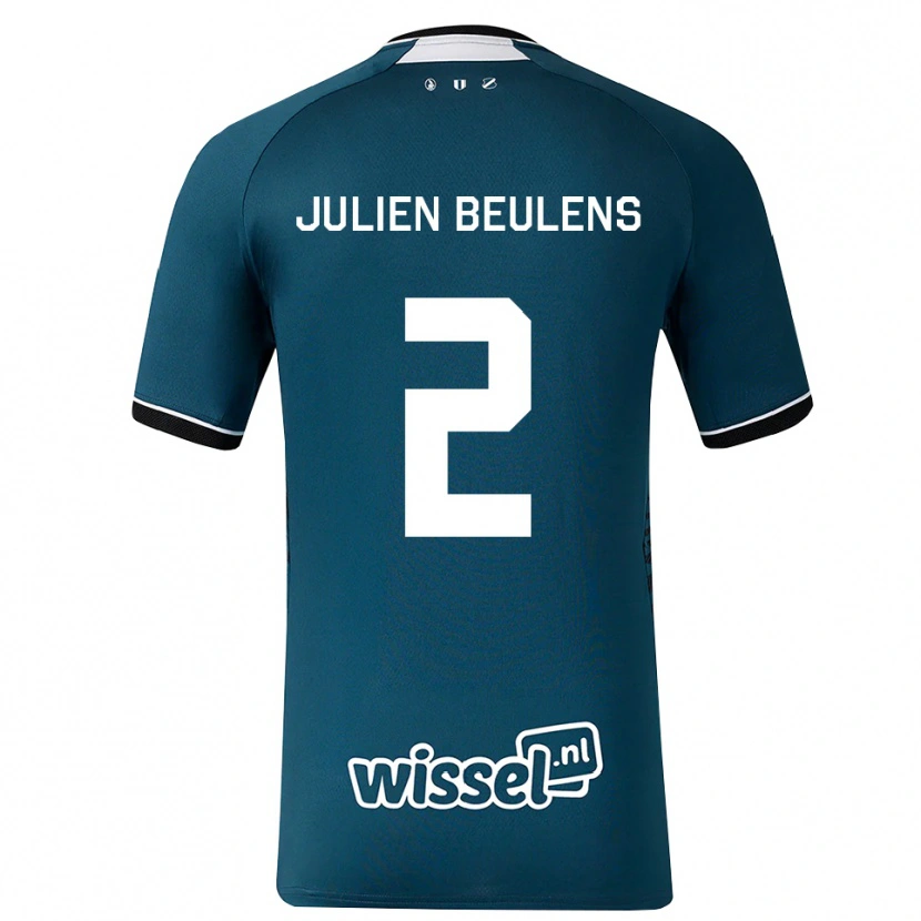 Danxen Mujer Camiseta Julien Beulens #2 Grisardodarkslategray Blanco 2ª Equipación 2026/27 La Camisa México