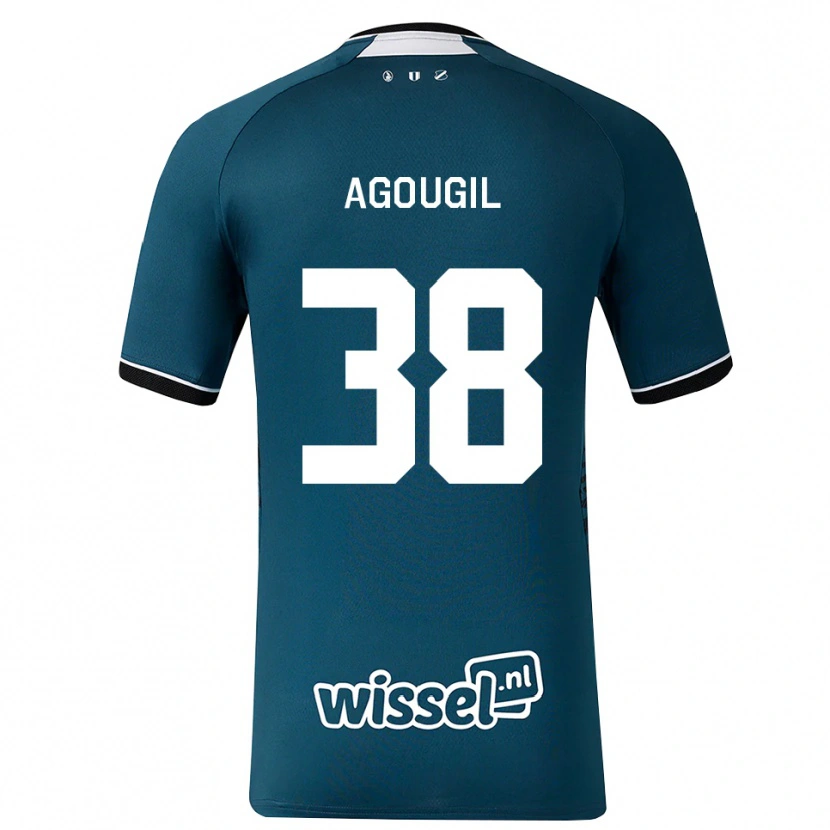 Danxen Mujer Camiseta Oualid Agougil #38 Grisardodarkslategray Blanco 2ª Equipación 2026/27 La Camisa México