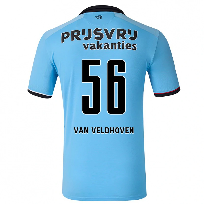Danxen Mujer Camiseta Kars Van Veldhoven #56 Azulcieloprofundo Negro Rojo 2ª Equipación 2026/27 La Camisa México
