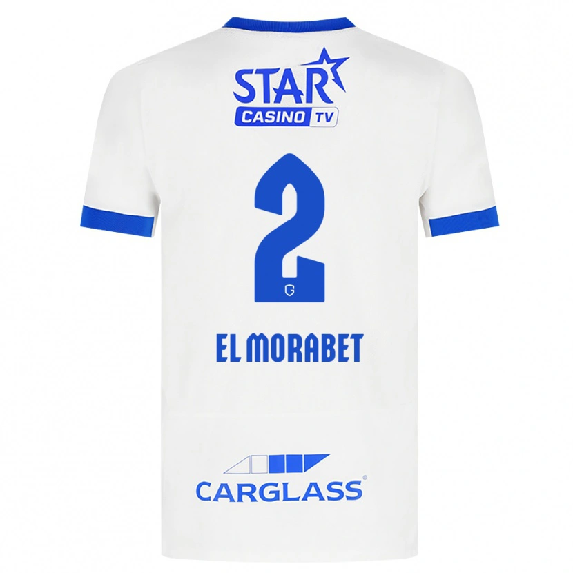 Danxen Mujer Camiseta Sami El Morabet #2 Blanco Azul 2ª Equipación 2026/27 La Camisa México
