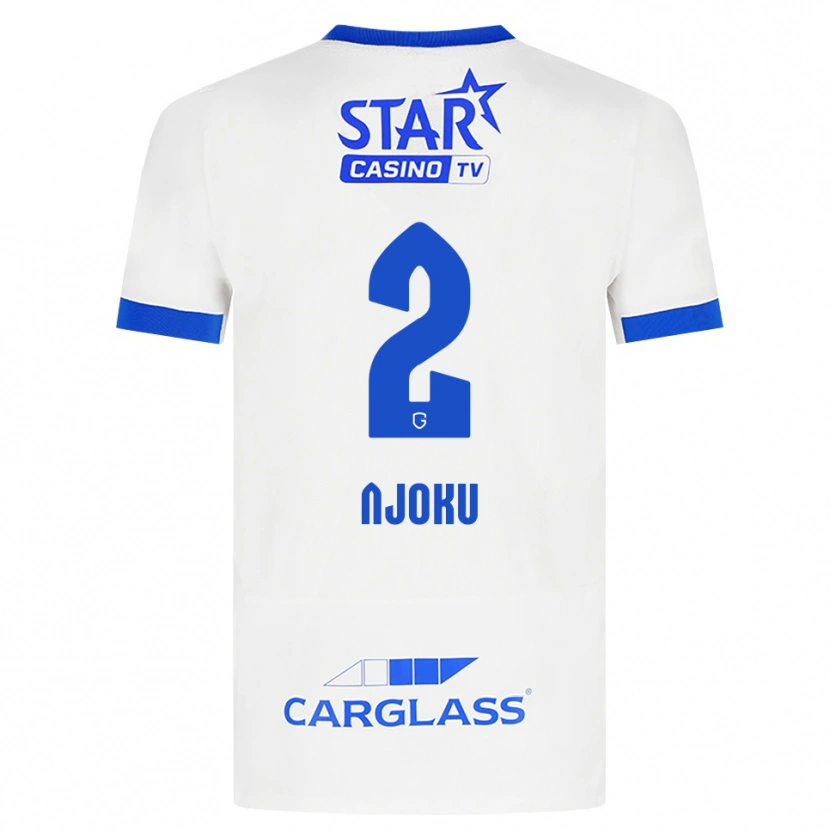 Danxen Mujer Camiseta Junior Njoku #2 Blanco Azul 2ª Equipación 2026/27 La Camisa México