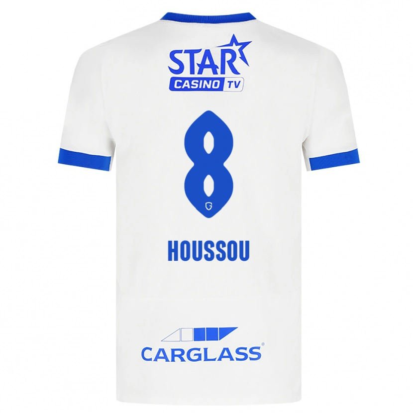 Danxen Mujer Camiseta Josué Houssou #8 Blanco Azul 2ª Equipación 2026/27 La Camisa México