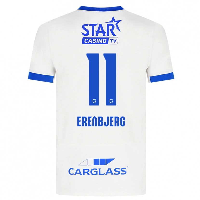 Danxen Mujer Camiseta Jeppe Erenbjerg #11 Blanco Azul 2ª Equipación 2026/27 La Camisa México
