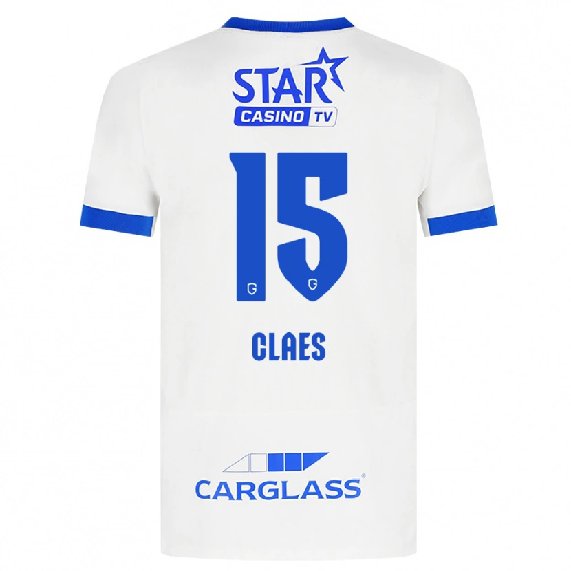 Danxen Mujer Camiseta Thomas Claes #15 Blanco Azul 2ª Equipación 2026/27 La Camisa México