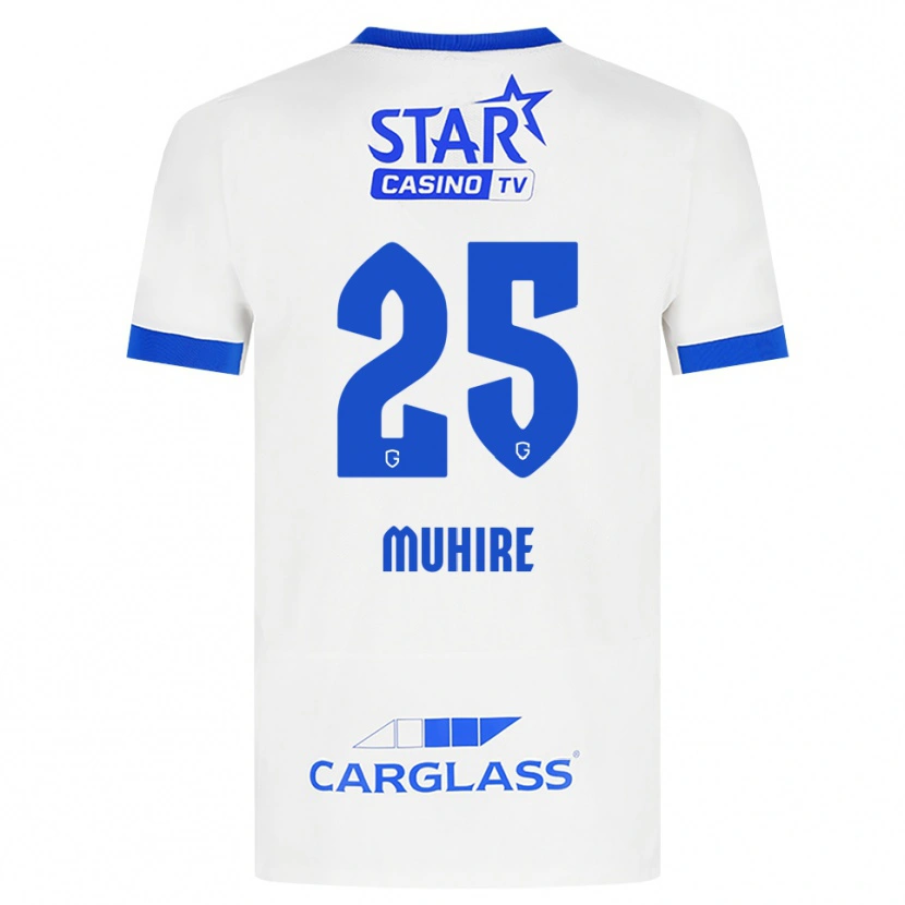 Danxen Mujer Camiseta Ian-Confiance Muhire #25 Blanco Azul 2ª Equipación 2026/27 La Camisa México