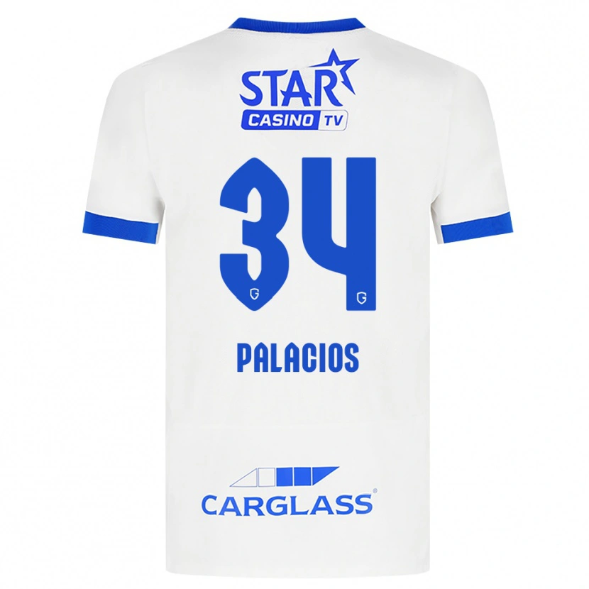 Danxen Mujer Camiseta Adrián Palacios #34 Blanco Azul 2ª Equipación 2026/27 La Camisa México