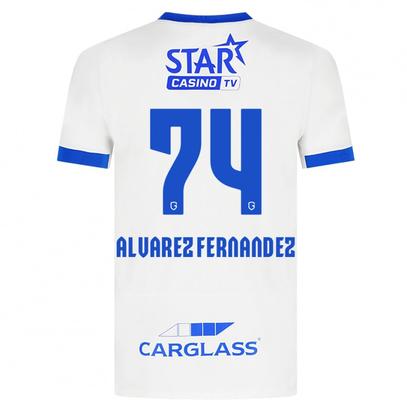 Danxen Mujer Camiseta Loïc Alvarez Fernandez #74 Blanco Azul 2ª Equipación 2026/27 La Camisa México