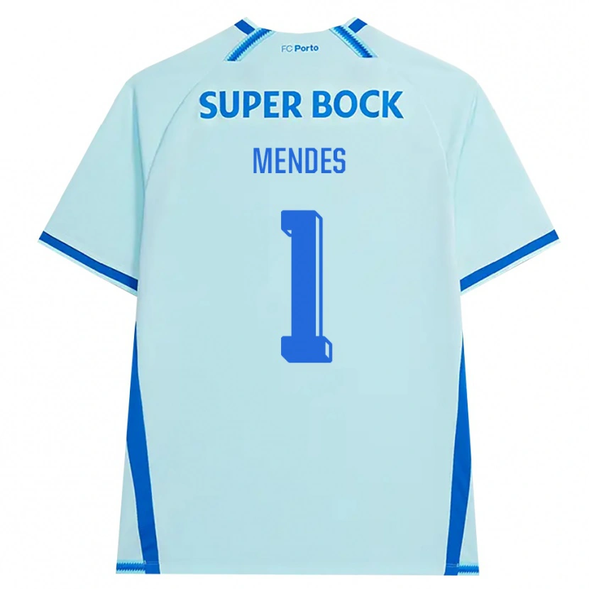 Danxen Mujer Camiseta Francisco Mendes #1 Cianclaro Azul Equipación Tercera 2026/27 La Camisa México