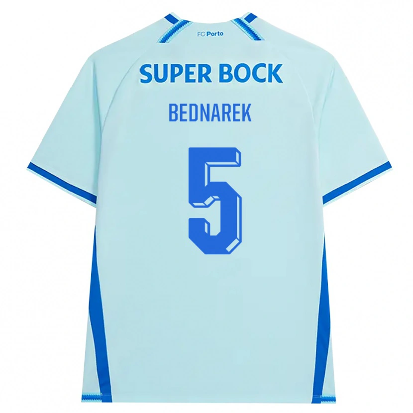 Danxen Mujer Camiseta Jan Bednarek #5 Cianclaro Azul Equipación Tercera 2026/27 La Camisa México