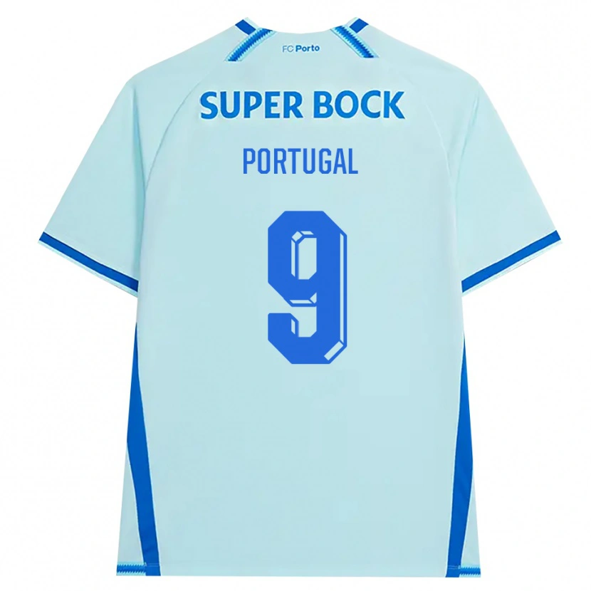 Danxen Mujer Camiseta Tiago Portugal #9 Cianclaro Azul Equipación Tercera 2026/27 La Camisa México
