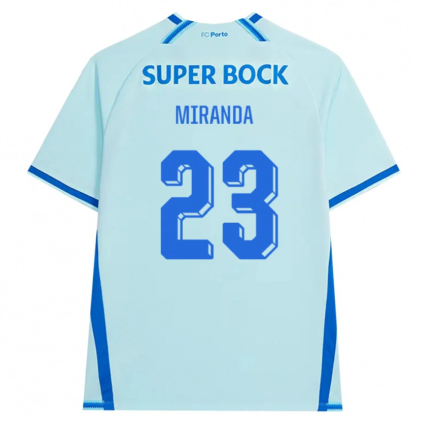 Danxen Mujer Camiseta João Miranda #23 Cianclaro Azul Equipación Tercera 2026/27 La Camisa México