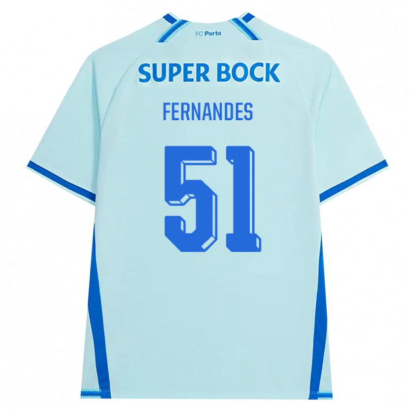 Danxen Mujer Camiseta Diogo Fernandes #51 Cianclaro Azul Equipación Tercera 2026/27 La Camisa México